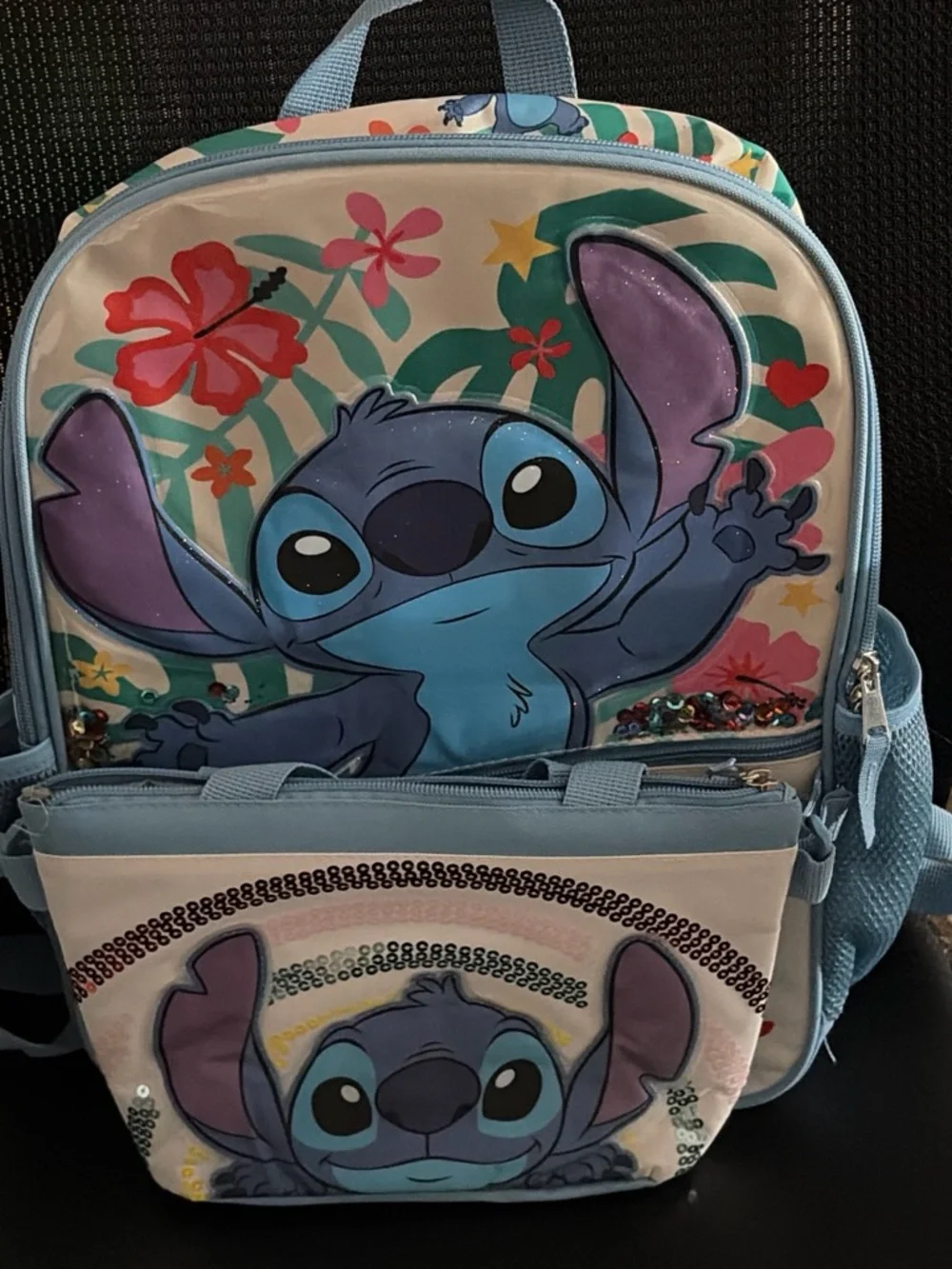 Blue Kids Backpack - Cute Character Lunch Bag Combo